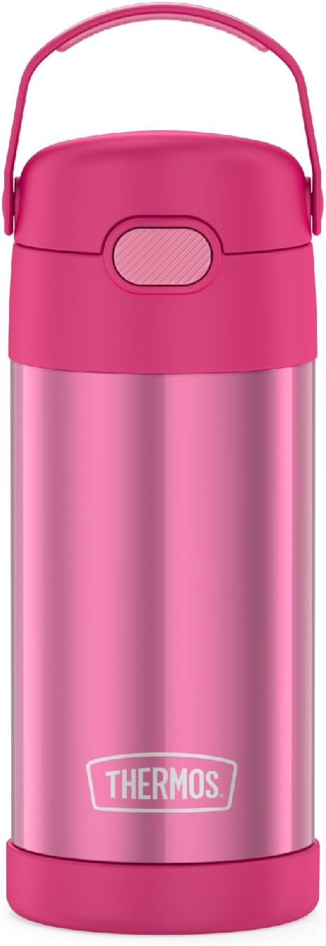 Thermos Garrafa infantil Carros Funtainer, aço inoxidável, 354 ml, rosa Thermos Garrafa infantil Carros Funtainer, aço inoxidável, 354 ml, rosa