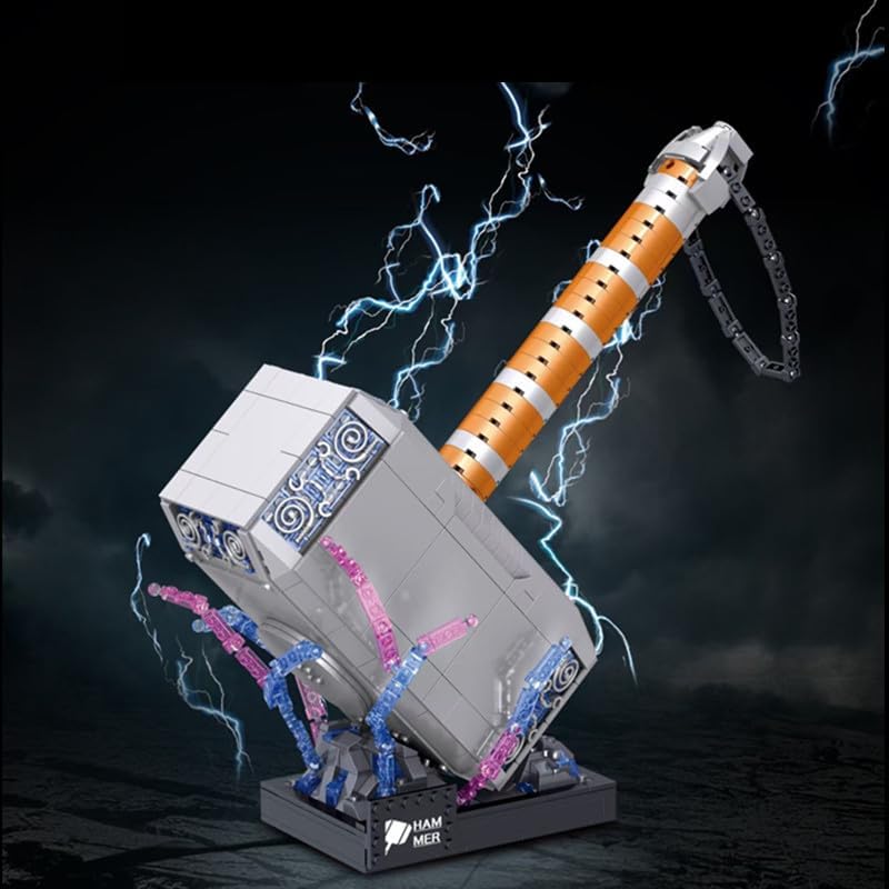 Miniatura 6 de Juego de 975 piezas de bloques de construcción de martillo de batalla de Thor, juego de construcción creativo de superhéroe, el mejor regalo para