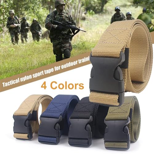 Nylon Military Tactical Men Belt Webbing Canvas Outdoor Web Belt with Plastic Buckle gift for Men2