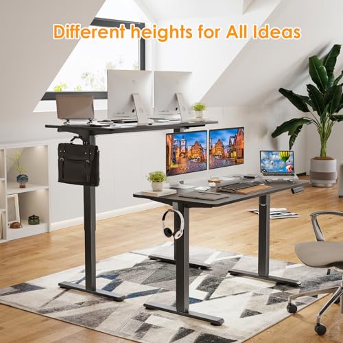 Image of STARY Electric Standing Desk Adjustable Height Sit Stand Home Office Desk with Splice Board