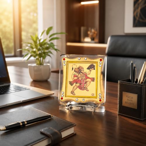 Image of Hanuman Ji Car Dashboard | Showpiece Decor Religious Frame for Pooja, Prayer and Gift