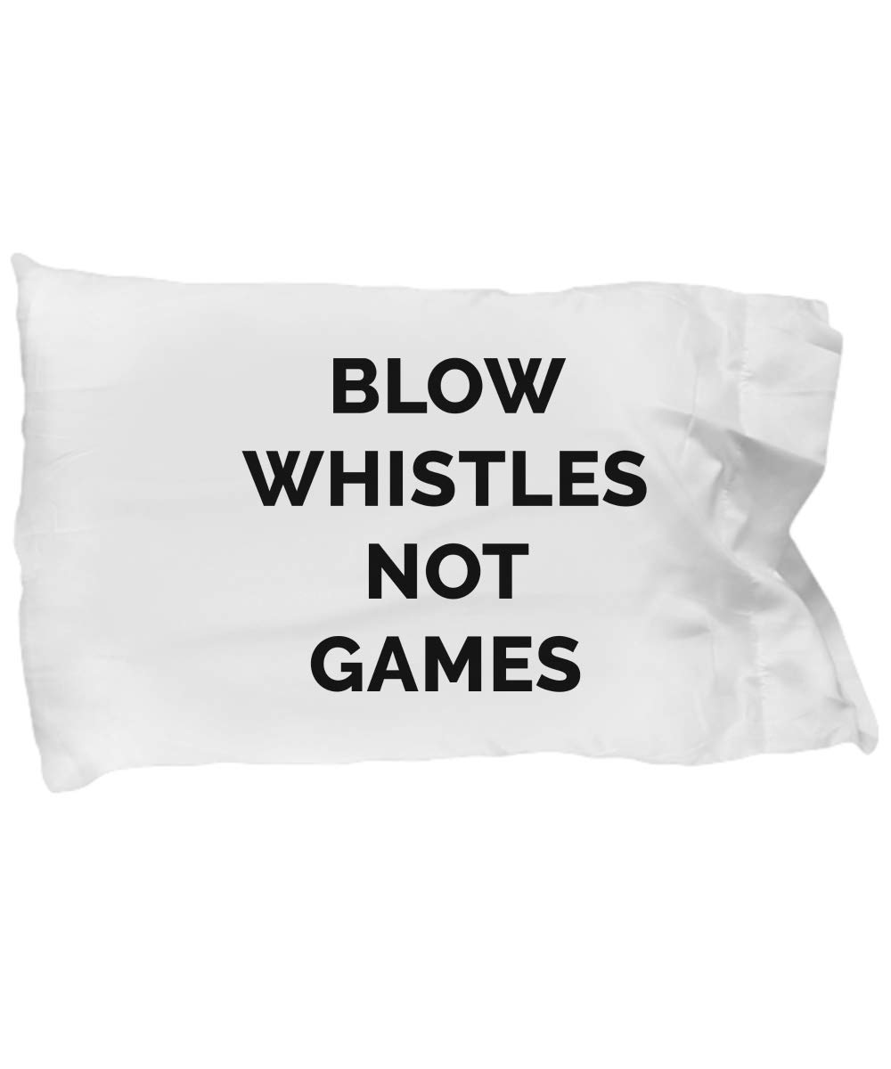 Hogue WS LLC Blow Whistles Not Games Pillow Case - White, Standard Size (Saints Rams Referee No Call)