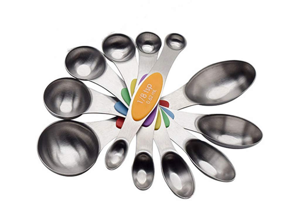 6Pcs Stainless Steel Measuring Cups Spoons Set for Dry and Liquid Ingredients Fits in Spice Jars — image 1