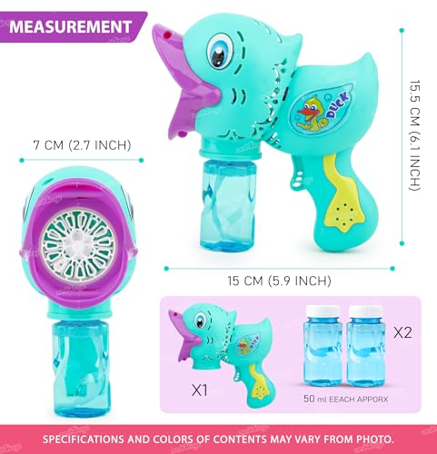 Image of Zest 4 Toyz Bubble Gun for Kids | Duck Bubble Blowing Toy with Bubble Solution | Bubble Shooter Duck Design Easy-to-Use for Boys and Girls - Green