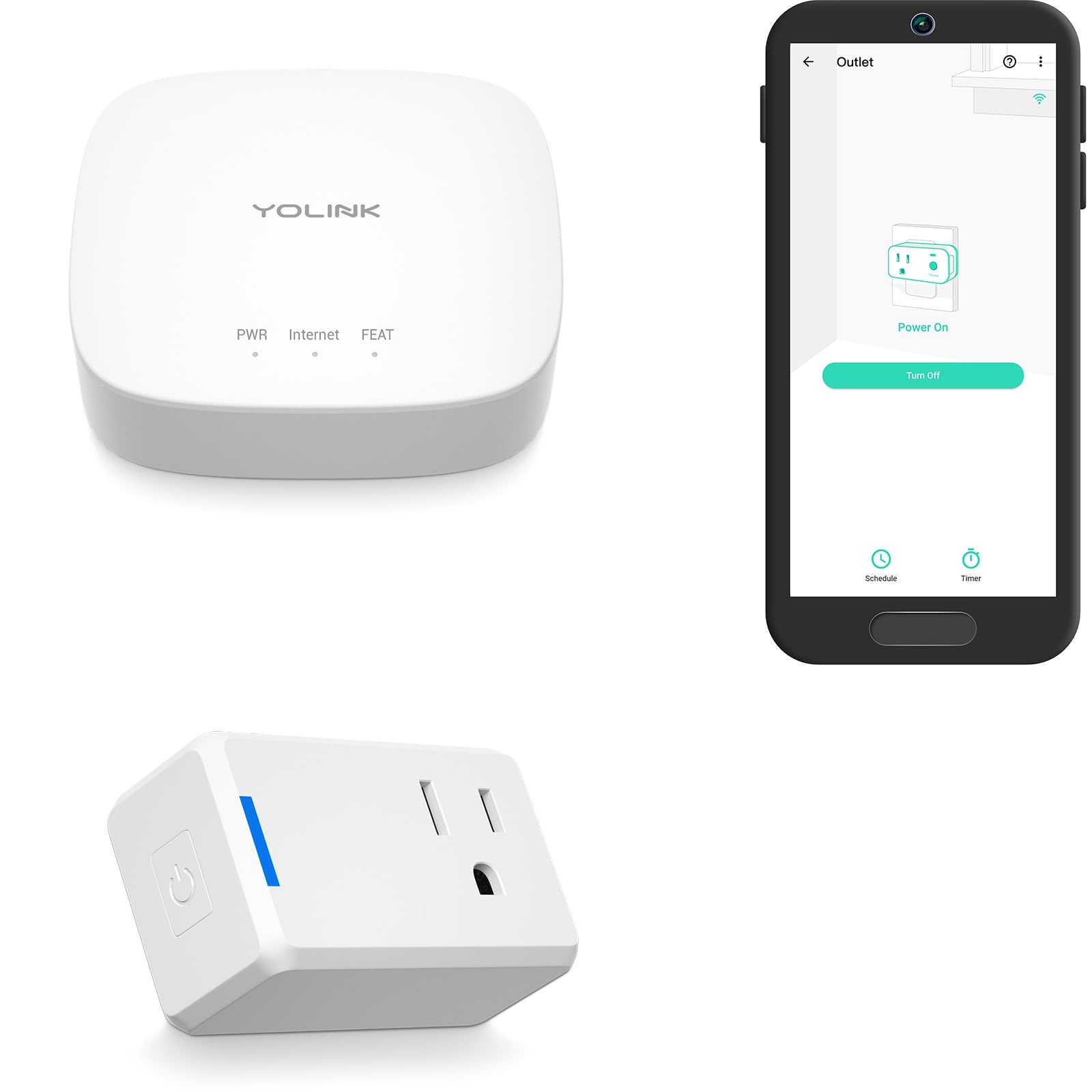 YoLink Plug Mini, Ultra-Compact Smart Outlet with Over-Temperature Protection & Precision Scheduling, 1/4 Mile LoRa Range, Alexa, Google Assistant