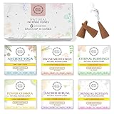 Raajsee Natural Incense Cones,6 Pack Mixed Scents Gift Pack 15 pc Each (90 Total), Insense Cones Variety Pack, 100% Organic Non Toxic Natural - Hand Rolled Free from Chemicals (Pack 3)