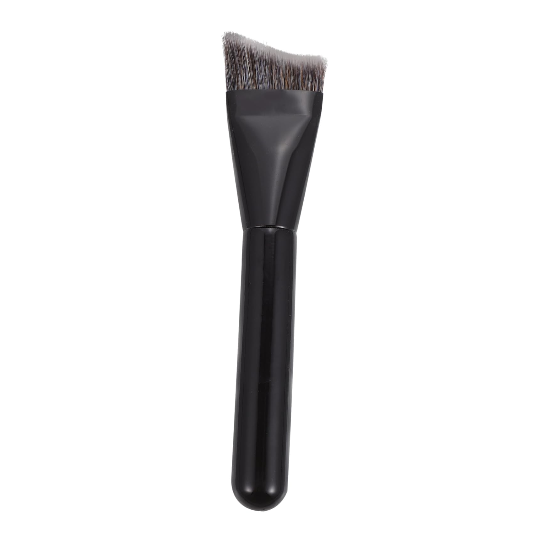 BESTYASH 1 PC Bright Black Wooden Handle Foundation Brush Advanced Makeup Tool for Professionals Beginners for Contouring Highlighting Comfortable Grip Durable Finish