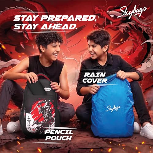 Image of Skybags Kenshi 34L Casual Backpack for Boys & Girls with 3 Compartments & Adjustable Shoulder Strap | Quick Access Front Pocket | Rain Cover | Perfect for School & Travel - Unisex
