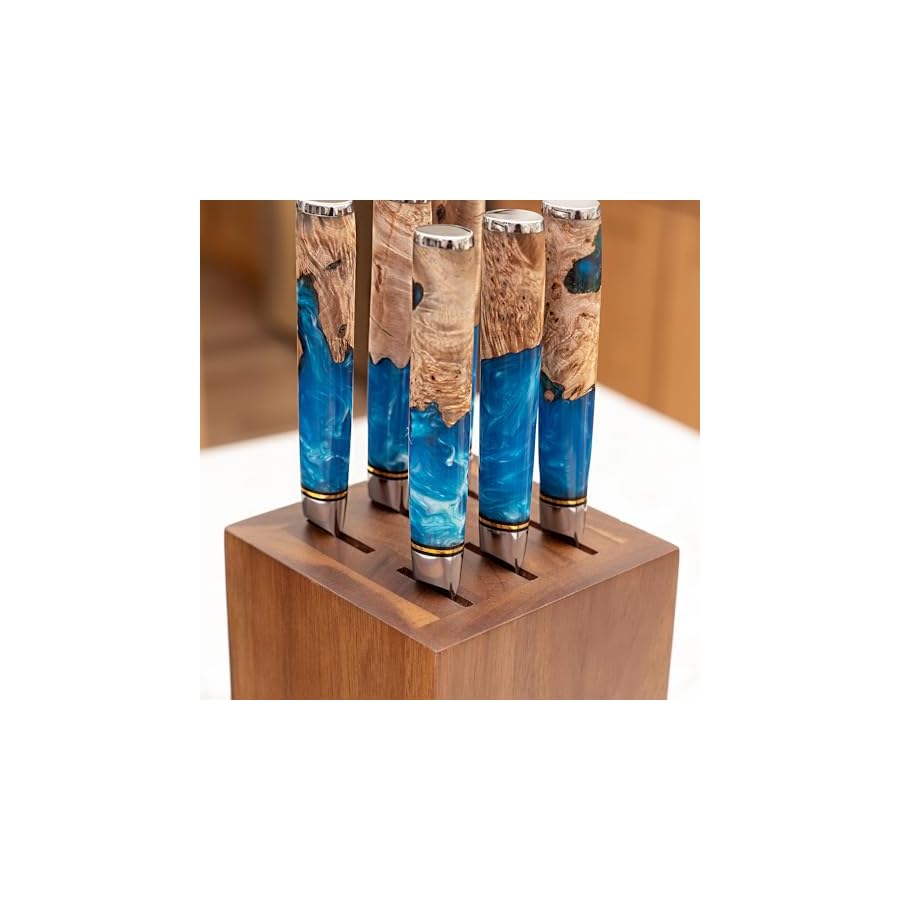 SENKEN-Rotating-Magnetic-Knife-Block-with-6-Steak-Knife-Slots-Acacia-Hardwood-360-Degrees-Rotation-Neodymium-Magnets-Universal-Knife-Holder-for-Kitchen-Counter-Block-with-Steak-Knife-Slots SENKEN Rotating Magnetic Knife Block with 6 Steak Knife Slots, Acacia Hardwood - 360 Degrees Rotation - Neodymium Magnets, Universal Knife Holder for Kitchen Counter (Block with Steak Knife Slots)