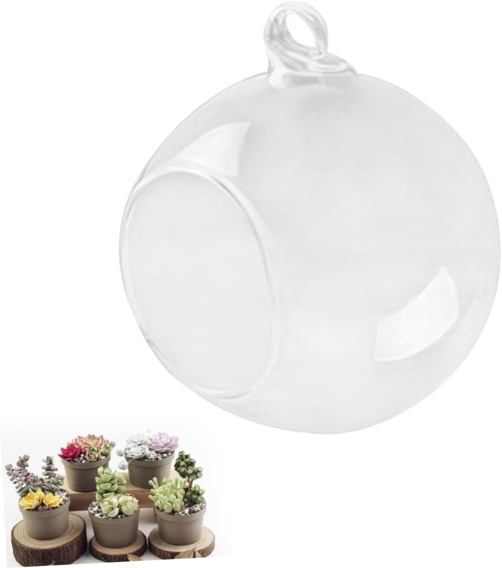 6pcs Hanging Glass Vases Flat Base Design for Plants and Flowers Decorative Terrarium Containers for Home Decor Weddings and Events
