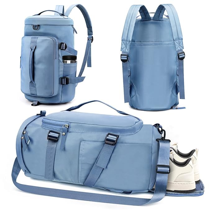 Unisex Travel Duffel Bag Lightweight Sports Backpack Large Gym Travel Bag Waterproof Duffel Backpack with Wet Pocket and Shoe Compartment (Multicolor)-image-32