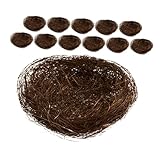 ibasenice 12個 ミニチュア シミュレート 鳥巣 自然素材 軽量ソフト ガーデン装飾 イースター飾り 鳥かご用 マイクロランドスケープ用