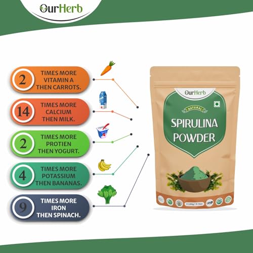 Image of Spirulina Powder (100g | 3.5 oz) | For Men & Women | Natural Superfood | Support Digestion & Skin health | Rich in Protein, Vitamins & Minerals | Boost Energy & Immunity.