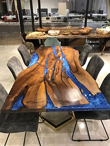 TUZECH Epoxy Table Top Fully Customised Thick Resin River Table Indoor Outdoor Coffee Table Top Wooden Dining Table Top (72x36 inches)