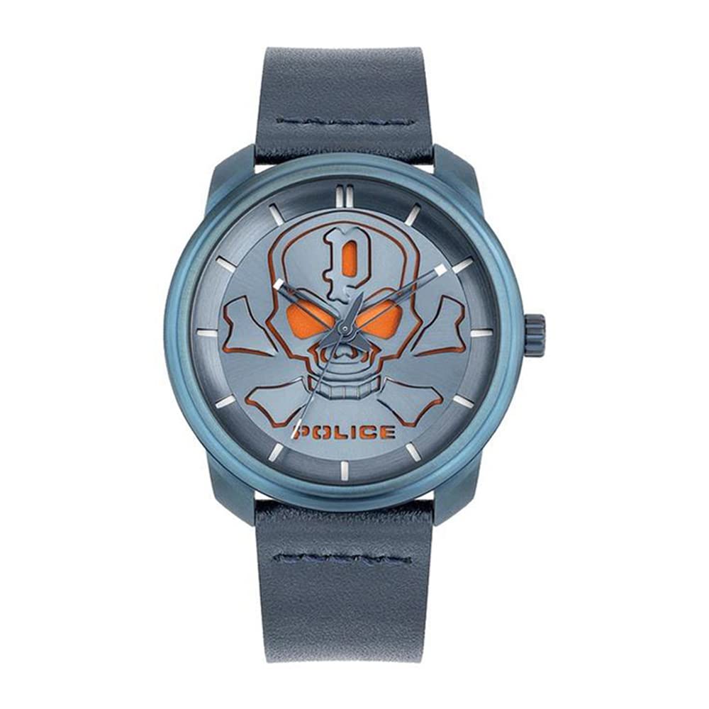 POLICE Mens 37.95 mm Grey Dial Leather Analog Watch - PL15714JSBL03A (B0BBQV87FX) Amazon Price History, Amazon Price Tracker