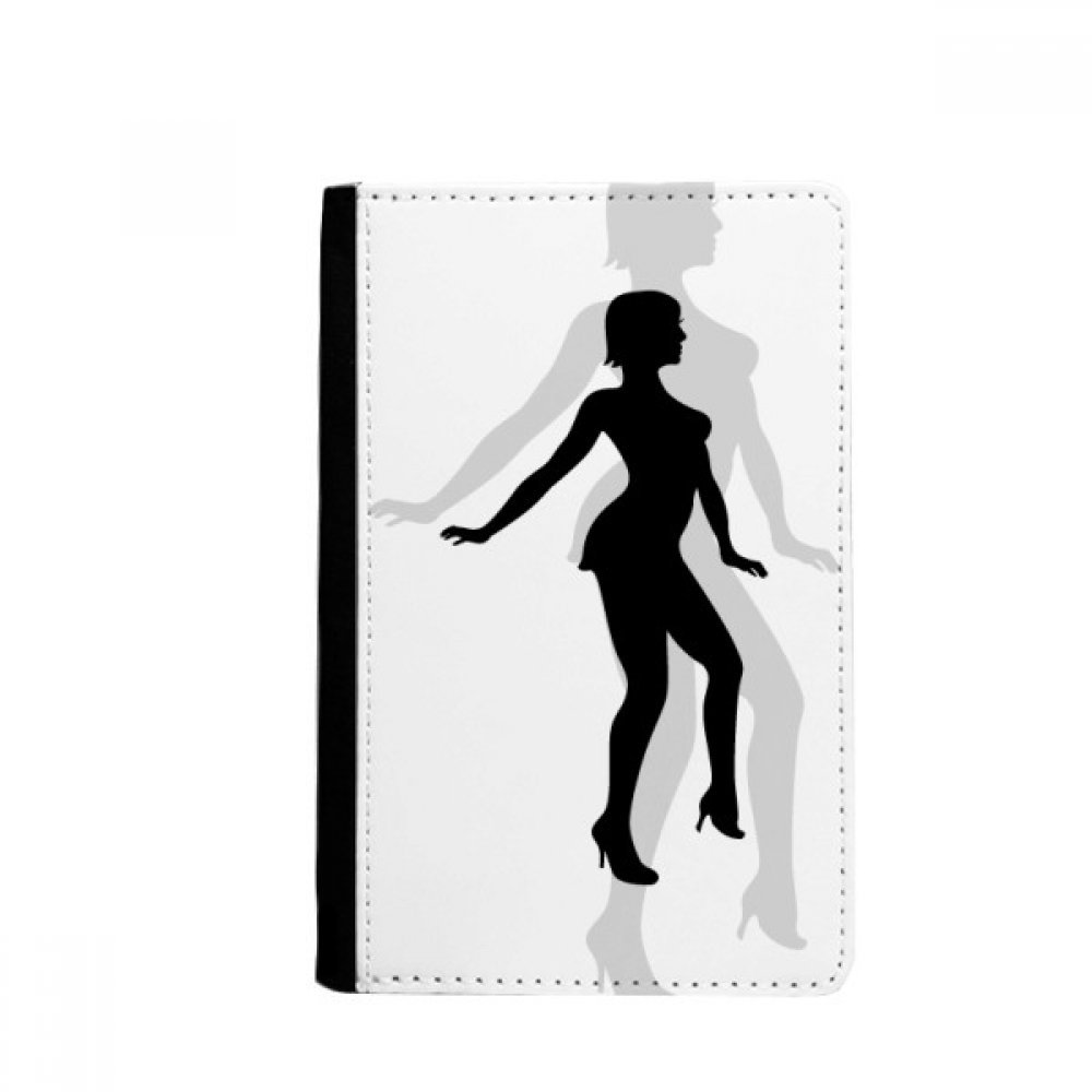 Hot Woman Dancing Outline Passport Holder Notecase Burse Wallet Cover Card Purse