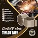 Flexzion High Temp Teflon Tape for Impulse Sealer, Vacuum Sealer, Heat Sealing, Food Packaging & Industrial Use - Teflon Fiberglass PTFE Tape, 38mm x 5m (1.5in x16.5 Ft)