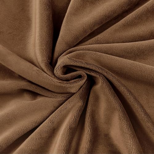 TexTrend Tela Minky por Metro - Felpa - 1 Metro 160 x 100 cm - Tela para Costura - Niños - Delicado - Liso Marrón Claro