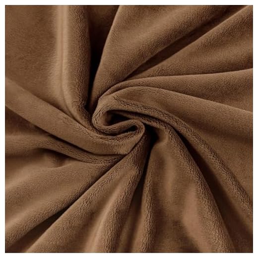 Textrend Stoff Minky - Plüschstoff - Meterware - 1 Meter 160 x 100 cm - Stoffe zum Nähen - Kinder - weich kuschelig - Glatt Hellbraun