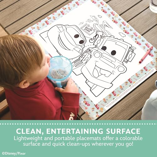Image of Disney Baby by J.L. Childress ColorMe Disposable Placemats - Stick on Disposable Placemats for Baby, Toddlers, & Kids, for Travel, Picnic, & Dining Coloring Activities, Child Table Mat - 24 Pack, Cars