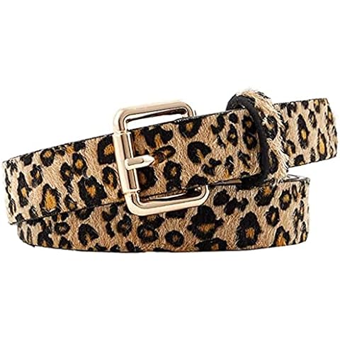 Womens Belt for Jeans, Ladies Belts, Waist Belt for Dress, PU Leather Trendy Leopard Print Women Fashion Belt for Girls Dresses, Aesthetic Clothes, Emo, Casual & Formal Wear, Girls Fashion Accessory Cover