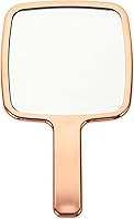 Vista 10 de Espejo de mano de vidrio con mango para maquillaje, espejo de viaje portátil para hombres y mujeres, chapado en plata, redondo