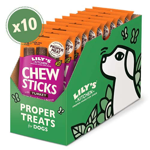 Lily's Kitchen Chew Sticks with Turkey - Grain Free Natural Dental Dog Treats (10 Packs of 3 Chews), Brown, 120 g (Pack of 10) - Image 3