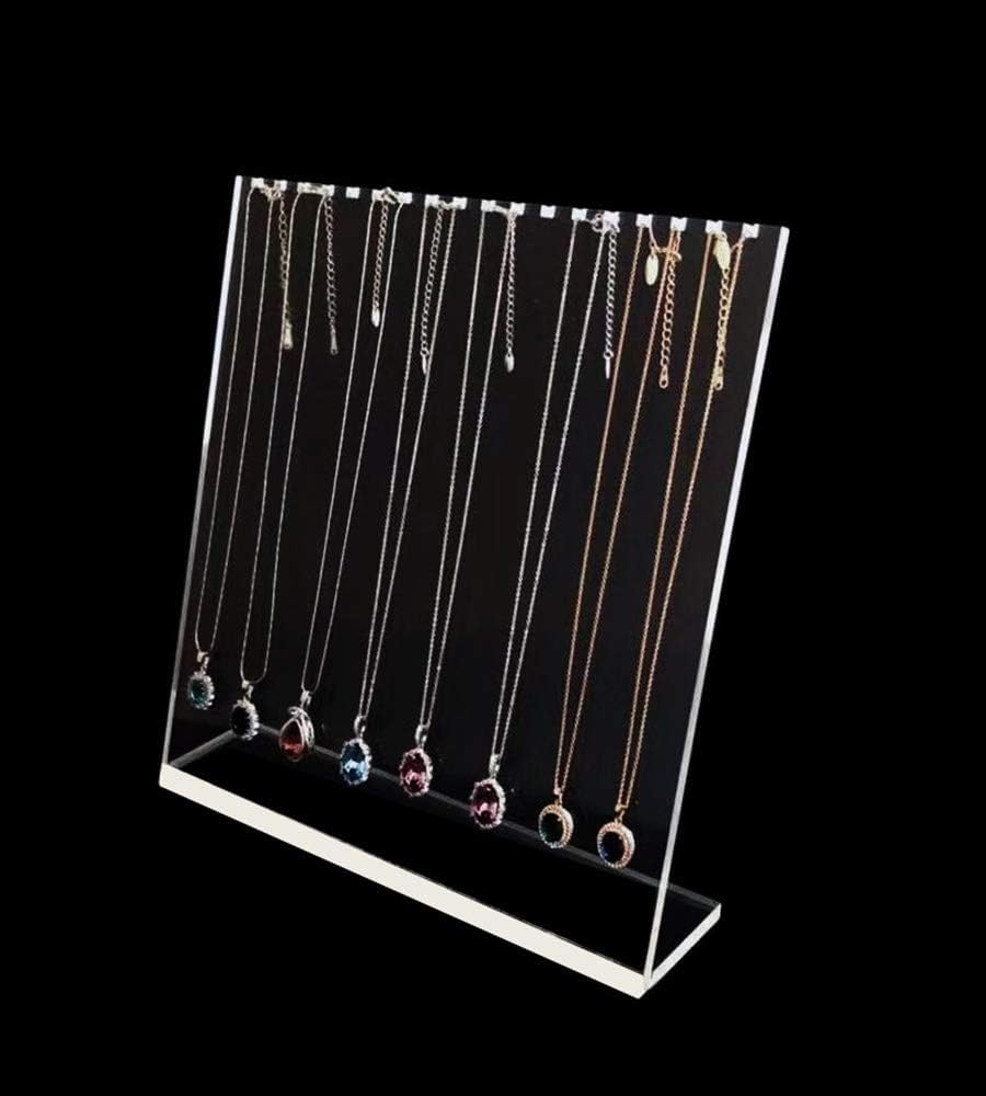Feeling Hub Clear Acrylic Necklace Display Stand | Minimalist Jewelry Holder for Pendant, Chain & Necklace Sets | Premium Transparent Acrylic Panel for Shop, Home & Exhibition | 9.8” x 9.1” x 2.2”