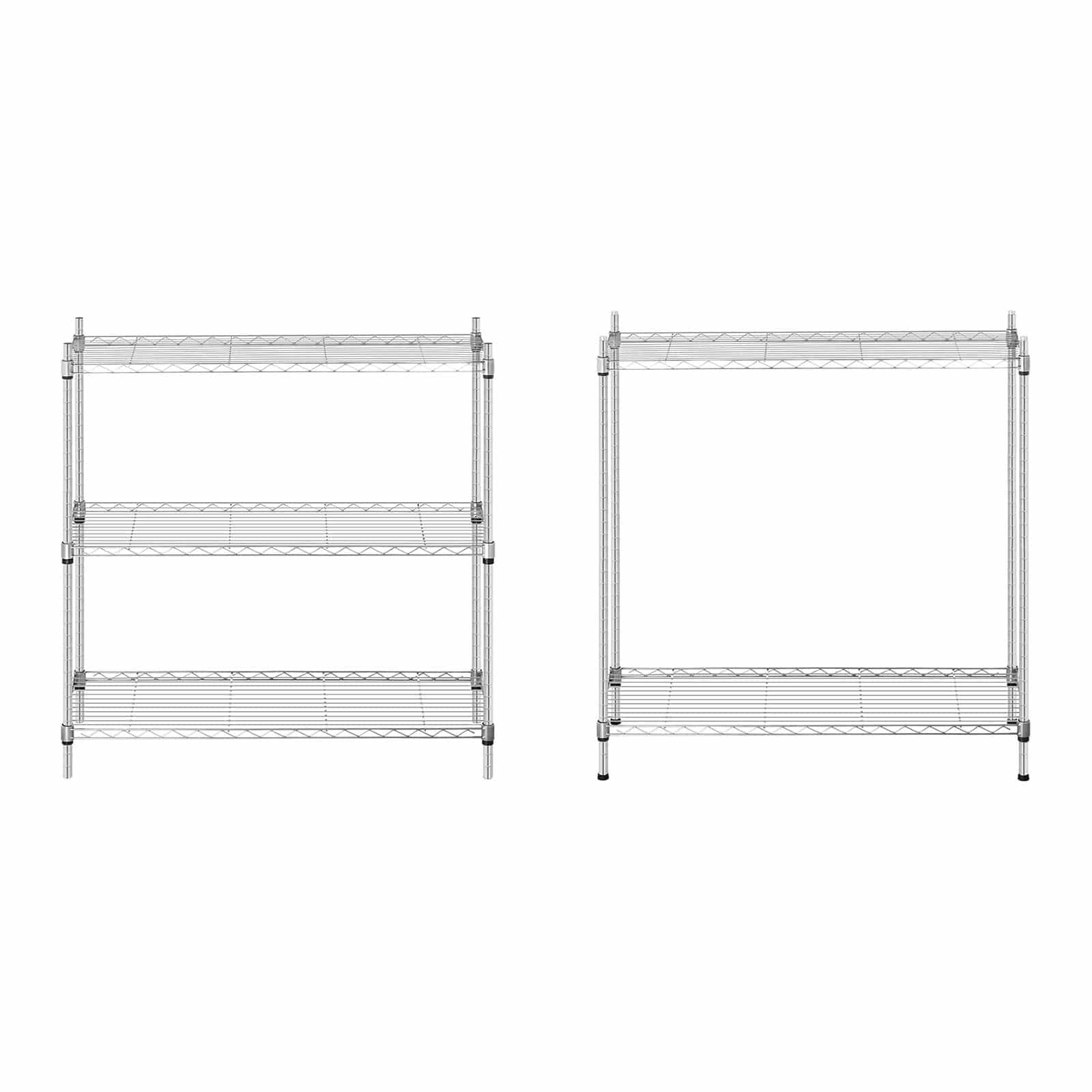 Royal Catering Scaffale Metallico Componibile Scaffalatura in Metallo RCMR-1800P19C (5 ripiani, 150 kg, Metallo, Plastica, Grigio)