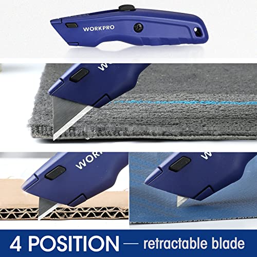 image for WORKPRO Premium Utility Knife, Retractable All Metal Heavy Duty Box Cu