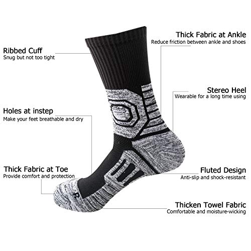 Meias esportivas masculinas, Andoer Meias esportivas masculinas Almofada grossa com nervuras manguit