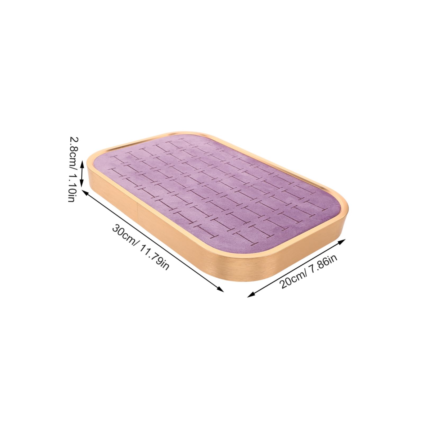 Mikikit Bandeja Organizadora de Joyas de Terciopelo Ranuras Apilables para Anillos y Colgantes Insertable Cajón para Tocador de Mujer Soporte Rectangular para Pendientes