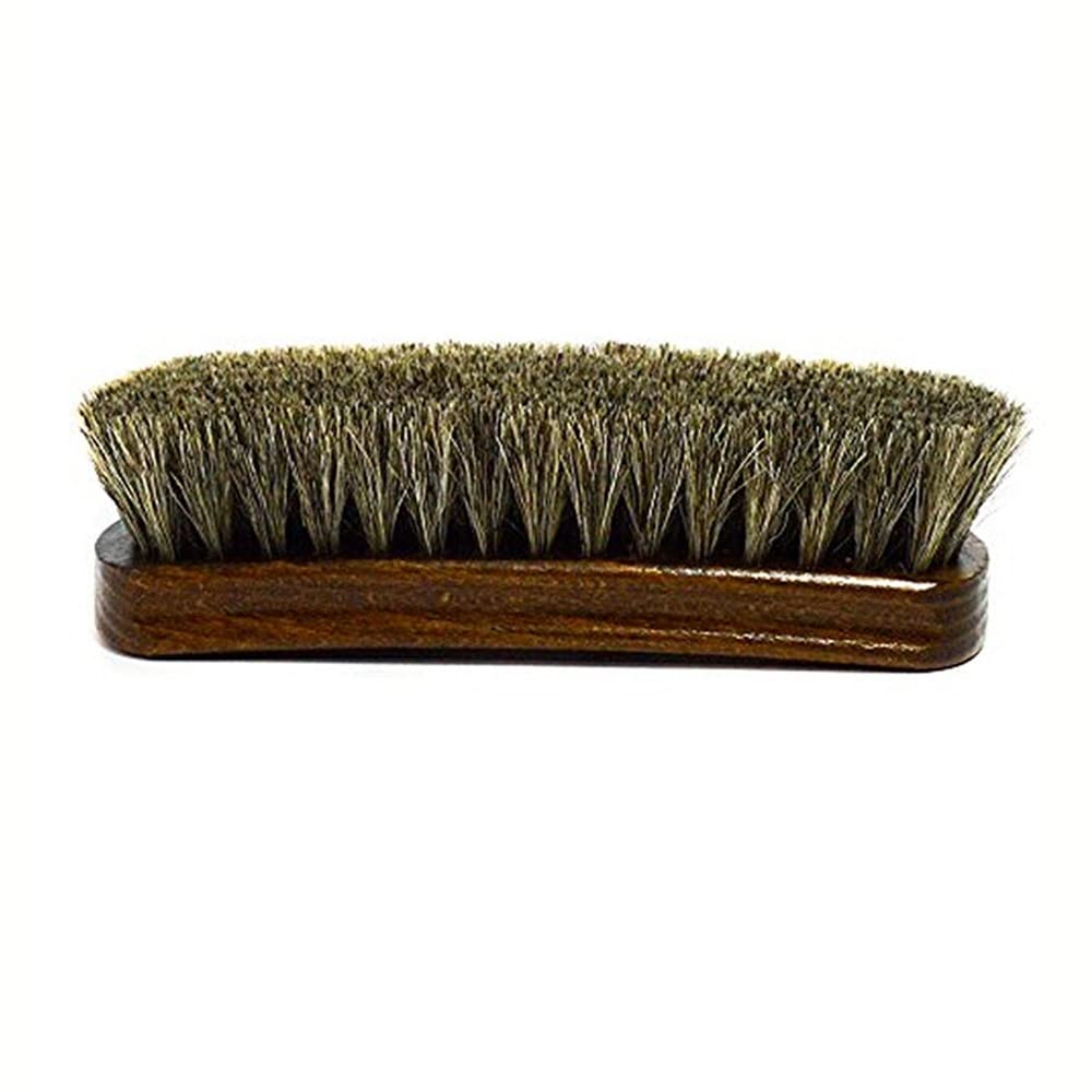 PRO Genuine Horse Hair Brush for Leather Shoes - Pack of 1 | Light Colored Bristles for High Gloss Finish
