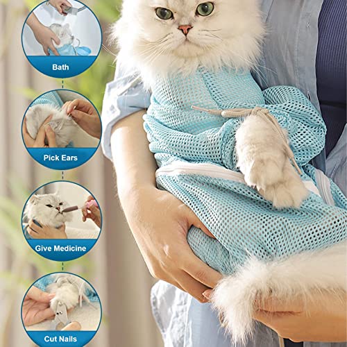 Saco de gato para banho | Saco de banho ajustável para gatos,Bolsa de de banho para animais de estim