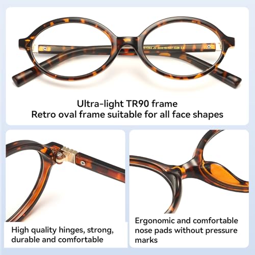 Image of Dollger Oval Blue Light Glasses for Women Men Fashion Retro 90s Small Frame Computer Glasses
