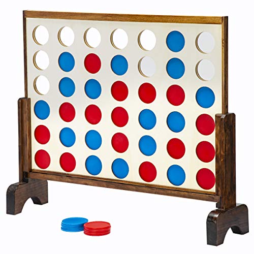 ropoda Giant Wooden 4 in a Row Game - 3 Foot Width - with Coins, Portable Carry Case -Fun for Kids and Adults – Upgraded Vantage Style ropoda Giant Wooden 4 in a Row Game - 3 Foot Width - with Coins, Portable Carry Case -Fun for Kids and Adults – Upgraded Vantage Style