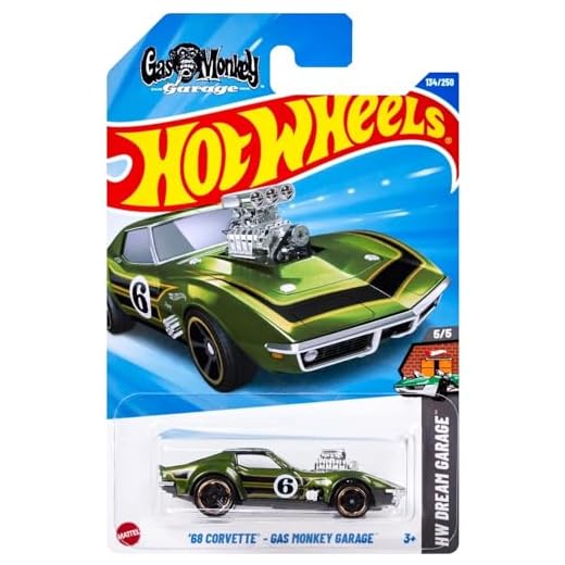 Hot Wheels '68 Corvette Gas Monkey Garage, Green, HW Dream Garage Collection 5/5, 134/250