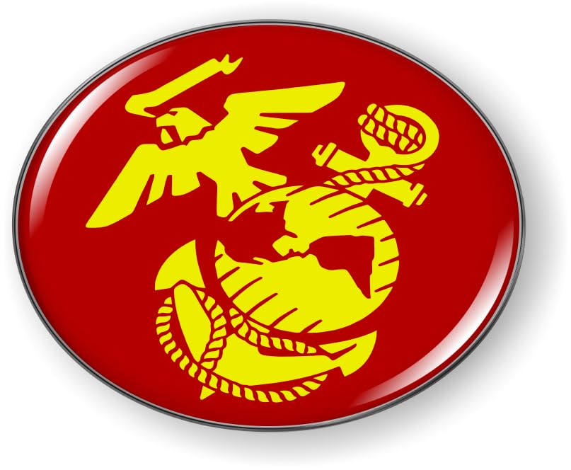 Image of The Eagle, Globe, and Anchor USMC CAR Emblem Badge Sticker Flexible | Officially Licensed US Marine Corps Product, 3D Domed, made by BestLicensePlateFrames