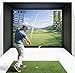 Golf Simulator Enclosure 10 x 8 ft with Upgraded Dual-Layer Impact Screen, HD Projection Surface, Thick Foam Edge Padding, Safety Side Nets for Indoor Home Garage Golf Cage Practice Training