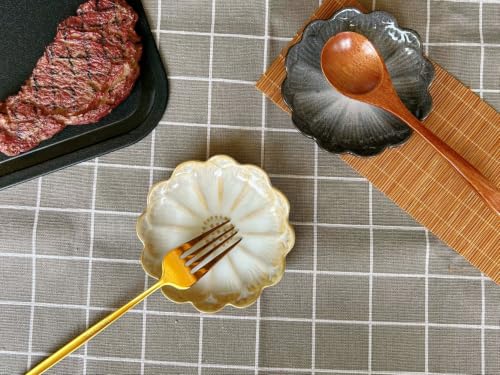 Image of Ceramic Spoon Rest for Stove Top, Flower Cute Spoon Rest for Kitchen Counter, Cooking Spoon Holder for Kitchen Counter, Utensil Rest Spatula Rest Ladle Holder Tong Rest, 1 PC (Retro, Beige)