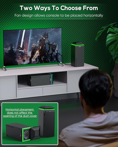 Image of RGB Cooling Fan for Xbox Series X with Dust Filter & 7 RGB LED Light Modes,Auto Fan Speed Adjustable by Temperature,Cooler & Light Independent Touch Switch, Cooling System Horizontal for Xbox Series X