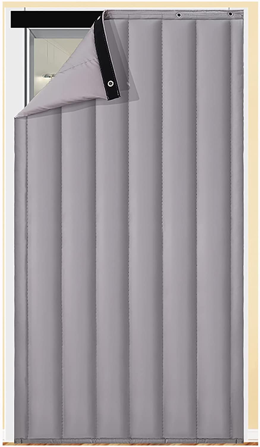 Verdickung Schalldichter Türvorhang,Thermovorhang Haustür,Wärmeschutzvorhang,Winter Wärmeschutzvorhang Baumwollvorhang Winddichte Schallschutzisolierung Wasserdichter (80X240)