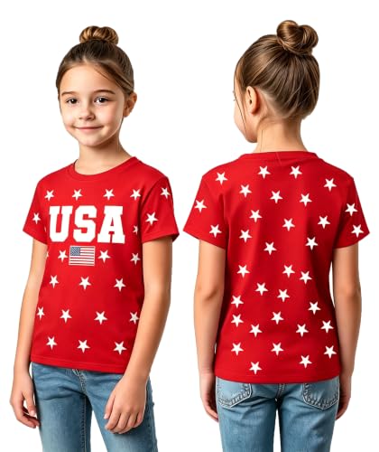 Kids 250th Anniversary USA Shirts Boys Girls USA Shirt 4th of July Outfits Cute Patriotic Top Red