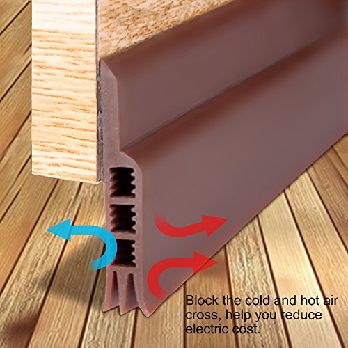 MAGZO Door Weather Stripping Bottom, 2 Inch Width X 47 Inch Length Door Draft Stopper Door Sound Blocker Weather Stripping for Doors(Brown)