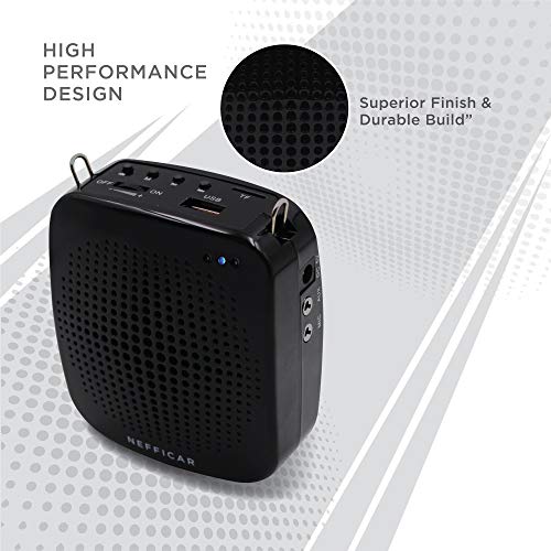 Image of Nefficar Portable LoudSpeaker Voice Amplifier with Microphone for Teachers, Instructors, Emcees, Tour Guides and Trainers - Upgraded Waist Clip (Wired)