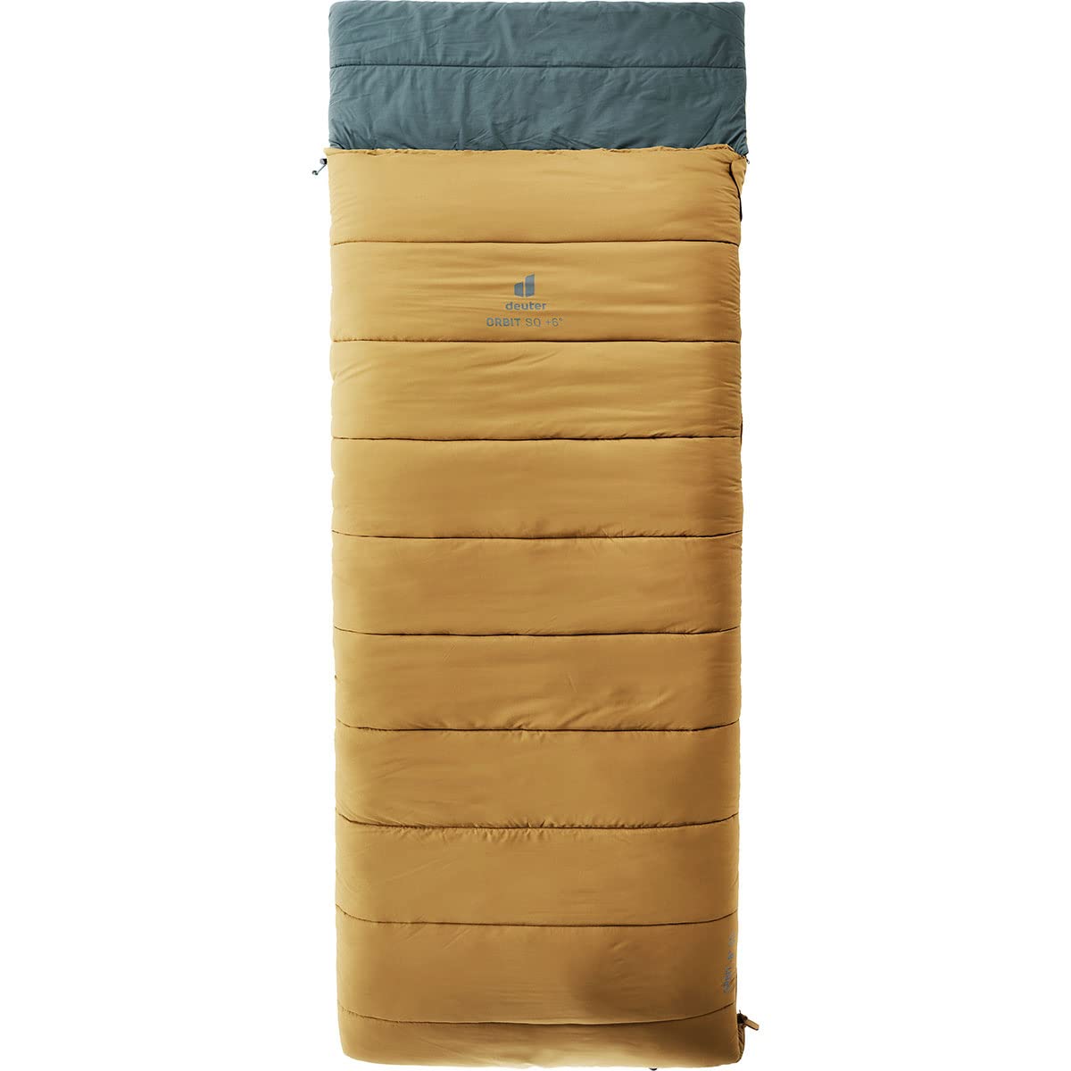 deuter Orbit SQ + 6° śpiwór z włókna syntetycznego, karmelowo-morski, zamek po lewej stronie
