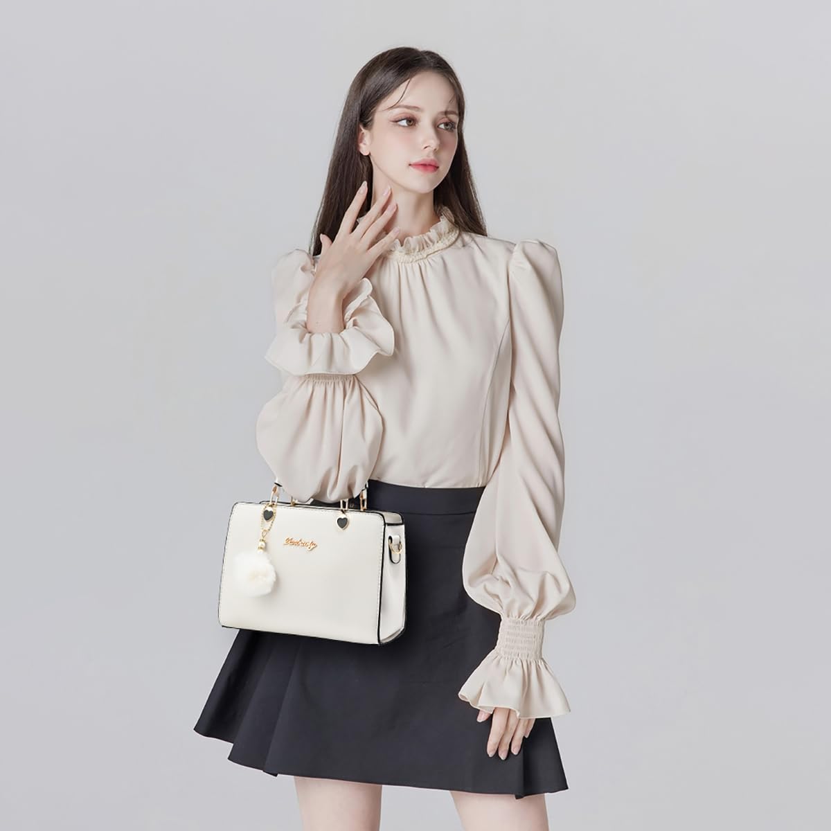 Xiaoyu Fashion Purses and Handbags for Women Ladies Small Crossbody bag Top Handle Satchel Shoulder Bags Totes (White)