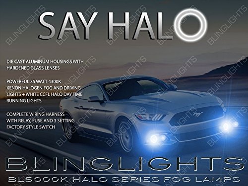 White Halo Fog Lights Kit for 2015 2016 2017 Ford Mustang