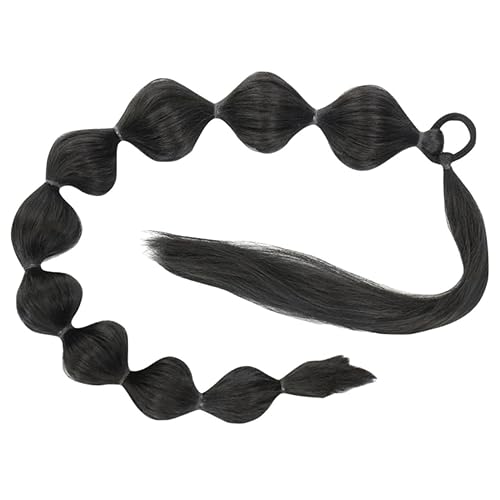 FOMIYES Peluca de cola de caballo de burbujas, pelucas para mujer, cola de caballo afro, cola de caballo con burbujas, extensión de cola de caballo