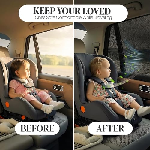 Image of AutoStory Custom Fit Black Mesh Car Sunshade for Virtus | UV & Heat Protection Car Window Curtains | Privacy Car Sun Shade | Breathable Vehicle Specific Side Window Shades